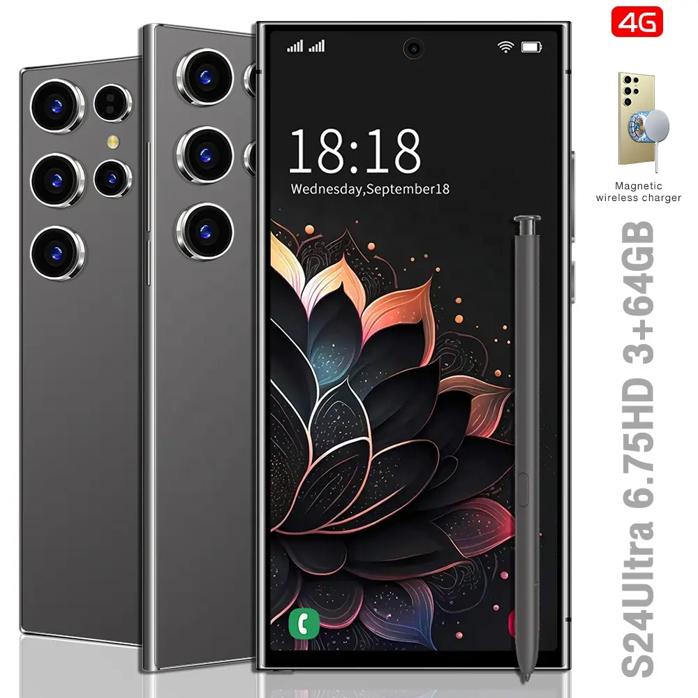 2024 nuevo S24 ultra teléfono Android 13 Pantalla de 6,3 pulgadas 64GB 3GB 8 núcleos dual sim 4G 5G teléfono inteligente Original