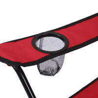 Chaise pliante légère en fer pour salle à manger, camping et pêche en bord de mer, avec porte-gobelet et sac de transport pour hôtels et parcs