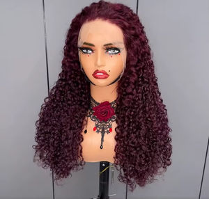 Perruque frontale en dentelle naturelle bouclée, cheveux humains vietnamiens bruts, perruques frontales en dentelle HD sans colle pour femmes noires - Product Image 3