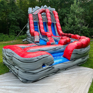Venta caliente 20ft Roaring Thunder <span class=keywords><strong>Curve</strong></span> Dual Lane Backyard Tobogán acuático comercial inflable para niños y adultos - Product Image 2