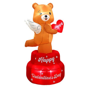 ตุ๊กตาหมีเป่าลม LED กันน้ำขนาด 6 ฟุต สำหรับวันวาเลนไทน์ น่ารัก ขยิบตาได้ พร้อมปีกนางฟ้า รูปหัวใจ 'LOVE' สำหรับตกแต่งงานขอแต่งงาน งานแต่งงาน และงานปาร์ตี้ - Product Image 1