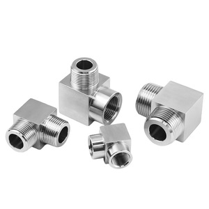 304 Stainless Steel Double Thread Connector CNC Right Angle Elbow G M NPT Fitting for Pipe Plumbing - Product Image 1