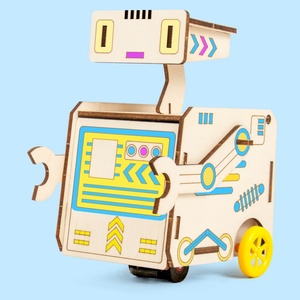 Kit scientifique OKYN-Y2380 DIY Robot électrique en bois pour éviter les obstacles, jouet STEM pour enfants, apprentissage à domicile et à l'école - Product Image 5