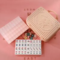 Kit de Mahjong en Acrylique Gelée Élégant et Haut de Gamme, Tuiles Polies à la Main pour Jeu à Domicile, Idéal pour Cadeau, Vente Directe Usine