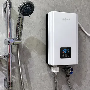 Calentador de agua eléctrico de ducha de acero inoxidable de plástico ABS con certificación CE de grado impermeable IPX4