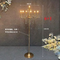 Support lumineux LED pour centre de table et sol, design luxueux en métal transparent, idéal pour mariages et événements festifs