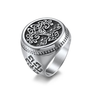Nordic Celtic Tree of Life <b>Titanium</b> Steel <b>Ring</b> for Men, Niche Personalized Artistic Retro Jewelry, Dongguan Manufacturer - Product Image 5