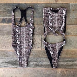 Traje de Baño Entero para Mujer 2026, Rayado, Transpirable, de Cintura Alta con Cordón Ajustable, de Secado Rápido, Nuevo, con Estampado - Product Image 3