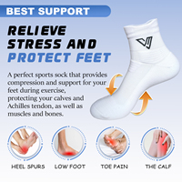 Chaussettes de sport blanches pour hommes, chaussettes de compression respirantes et rembourrées pour la course à pied, l'entraînement et le quotidien
