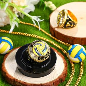 Highergo 1 PC Champion MVP Trophy Rings Crystal Rhinestone Baseball/<span class=keywords><strong>Soccer</strong></span>/Basketball/Volleyball/Football Display Stand Necklace - Product Image 4