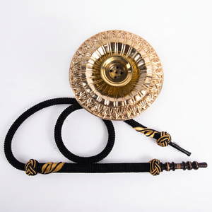 Accesorios para hookah Farida, mangueras de terciopelo con bordado de hojas de seda dorada de lujo - Product Image 1
