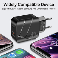 Cargador de Teléfono Móvil Eléctrico USB PD Tipo-C QC3.0 de 40W con Protección OTP/OVP, Enchufe EU/US, Cable Retráctil y Diseño Plegable