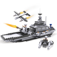 Jouets de construction éducatifs COGO 8 en 1 Plus 3 en 1 pour enfants, navire de guerre multi-assemblable, transformation de blocs de construction