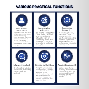 <span class=keywords><strong>Robot</strong></span> commercial humanoïde haut de gamme avec écran d'affichage d'informations de 32 pouces, évitement autonome des obstacles, 12 heures de fonctionnement continu - Product Image 5