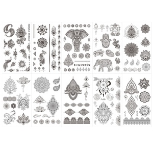 Di fascia alta retrò nero disegno Mandala temporaneo del tatuaggio adesivo impermeabile henné per il viso Sexy Totem per il commercio transfrontaliero - Product Image 5