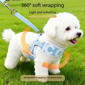 Set <span class=keywords><strong>Harness</strong></span> dan Tali Anjing dengan Cetakan Huruf, Rompi Hewan Peliharaan Anti Tarik dan Bernapas, Sabuk Dada Anak Anjing yang Ringan - Product Image 6