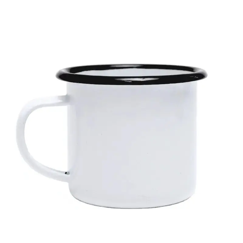 Tasse en émail personnalisée pour café et lait, cadeau de sublimation, logo personnalisé, 8oz, 6 oz, 11 oz, 12 oz, 16 oz