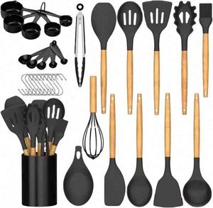 Chufei Kitchen Accessories Cooking <b>Tools</b> <b>Silicone</b> Utensil Set of 33 Pieces with Storage Bucket Color Box - Product Image 1