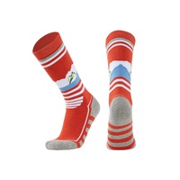 Chaussettes de sport thermiques tendance à thème ski, rembourrées, résistantes à l'usure, pour snowboard, hiver, activités extérieures, chaudes