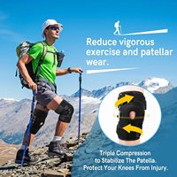 Genouillère à charnière personnalisée soulage la douleur dans les tendons de la déchirure du ménisque ACL-Conception ouverte de la rotule avec deux stabilisateurs métalliques