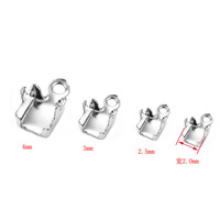 Fermoirs en acier inoxydable Cordons fin Clip pointe pli sertissage cubique Zircon chaînes connecteurs pour bijoux à bricoler soi-même faisant des fournitures