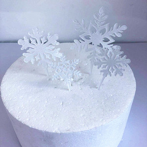 Set di 4 Decorazioni per Torta in Acrilico con Fiocchi di Neve per <span class=keywords><strong>Natale</strong></span> <span class=keywords><strong>e</strong></span> Capodanno, Topper per Torta di Compleanno - Product Image 3
