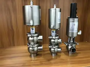 Stainless Steel Sanitary Reversing Valve Manual Or Pneumatic For Sanitary Dairy Beverage Pipeline