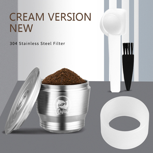 Cápsulas reutilizables <span class=keywords><strong>de</strong></span> acero inoxidable iCafilas, cápsulas <span class=keywords><strong>recargables</strong></span> <span class=keywords><strong>de</strong></span> café Crema, cápsulas con tapas reutilizables compatibles con Nespreso-s - Product Image 2