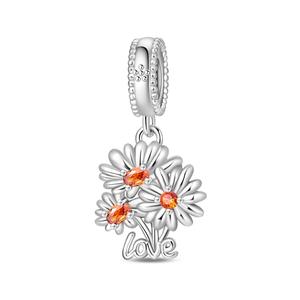 Fashion <strong>Charms</strong> DIY Women's Bracelet Jewelry Accessories Copper Silver Plated Explosive Daisy Sunflower Tulip Bead Zircon - Product Image 6