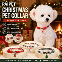 Ensemble de colliers de Noël PAIPET pour animaux de compagnie, lot de 3 colliers réglables pour chats et chiens avec breloque en émail, collier avec chapeau de Père Noël et sapin, vente en gros