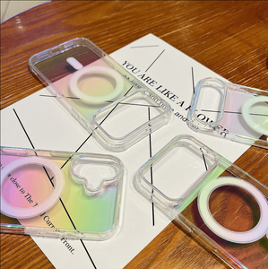 Custodia per telefono in TPU protettiva Anti-caduta con gradiente <span class=keywords><strong>arcobaleno</strong></span> grande foro per <span class=keywords><strong>iPhone</strong></span> 17 16 Tecno coperchio magnetico a piastra colorata - Product Image 3