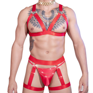 Herren Sexy Metall-<span class=keywords><strong>Ring</strong></span>-Ketten-Set, Verstellbare Fessel für Nachtclubs, Modisches Elastisches Vierteiliges Set - Product Image 6