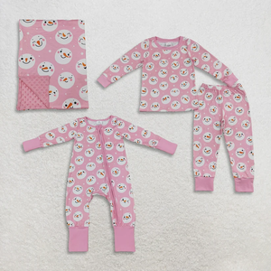 ชุดนอนเด็กผู้หญิงแขนยาวสีชมพูชุดเสื้อผ้าคริสต์มาส - Product Image 2