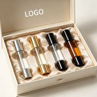 Flacon de parfum cylindrique 10 ml à double tête avec applicateur roll-on et pulvérisateur à brume fine, rechargeable, format voyage