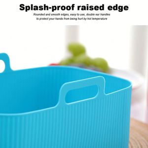 Panier en silicone réutilisable rectangulaire pour friteuse à air, compatible avec la circulation d'air, idéal pour la cuisson et la préparation alimentaire - Product Image 3