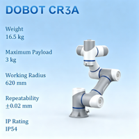 Bras robotique collaboratif DOBOT CR3A à 6 axes, charge utile de 3 kg, portée de 620 mm, IP54, cobot léger pour l'assemblage, l'inspection et le tri