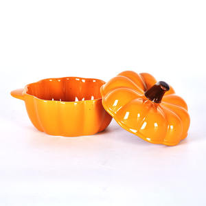 High Quality Ceramic Mini <strong>Casserole</strong> <strong>Dish</strong> with Lid <strong>Pumpkin</strong> Shape Stoneware Material High Quality Cookware - Product Image 2
