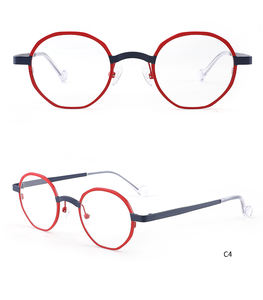 إطار معدني عالي الجودة للنظارات مستدير أزرق يمنع الضوء إطار نظارات بصرية للجنسين إطار نظارات فاخر عصري - Product Image 6