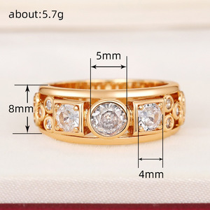 Anello con design geometrico a cerchio e quadrato, anello creativo da dito per uomo e donna - Product Image 5