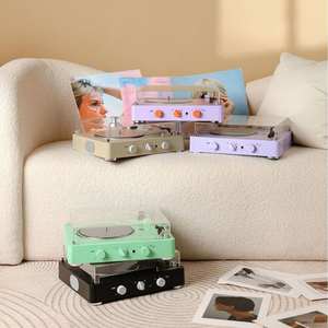 Factory Custom Modern Desktop Vinyl Record Player 3 Speed BT FM Radio Turntable CD Vintage Player Home Decor High Fidelity Audio - Product Image 5