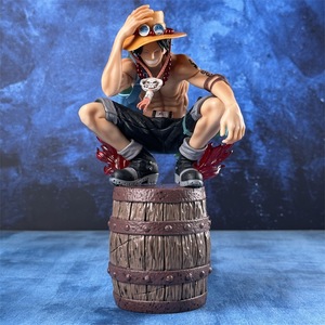 Figura de Acción de One Piece, Portgas D. Ace, Efecto de Fuego, Cabeza Doble Intercambiable, Manos Intercambiables, Postura en Cuclillas, Modelo de Estatua de <span class=keywords><strong>Anime</strong></span>, Adorno - Product Image 4