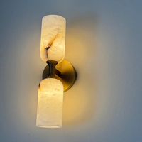 Lampe murale en albâtre naturel de style américain AB, luminaire de luxe pour chambre d'hôtel, salon, salle de bain, couloir, salle à manger, décoration intérieure
