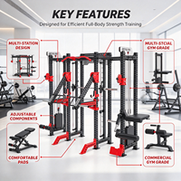 REYK Rack de musculation multifonctionnel avec Smith Machine et système de câbles, équipement de gym commercial