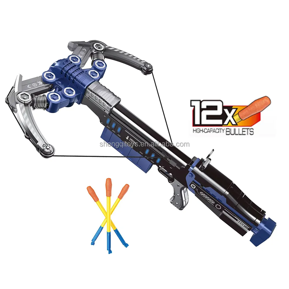 Blue Crossbow Pistol Light Compact and Accurate Archery and Pistol Target Practice Practice Play for Kids