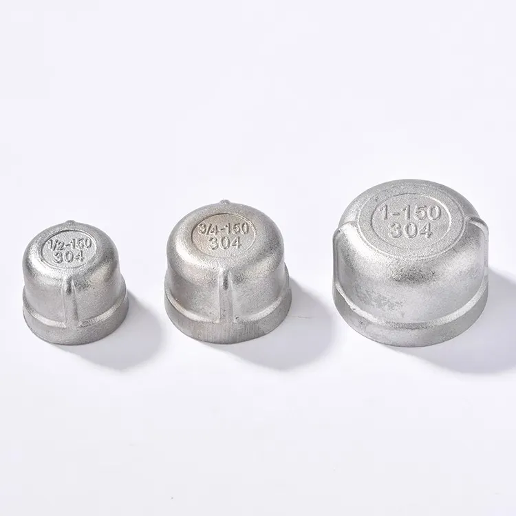 1" DN25 Internal thread round cap 304SS 316SS round cap precision casting stainless steel round cap