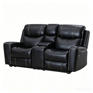 Sofá Reclinable Chesterfield Moderno de Cuero Sintético, Duradero y Fácil de Limpiar, con 6 Posiciones de Ajuste para Sala de Estar - Product Image 6
