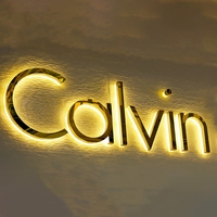 Enseigne personnalisée avec logo d'entreprise en LED, lettres en relief 3D rétroéclairées en métal/acrylique, enseignes publicitaires