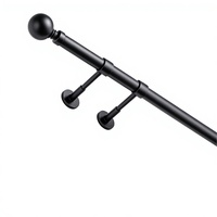 Kit de tringle à rideaux en fer BWK pour fenêtre en baie 200cm+100cm+100cm pour restaurant, mariage, bricolage