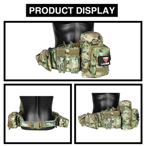 Cinturón táctico multifuncional de poliéster con cremallera de liberación rápida para senderismo, para hombre, con bolsa de accesorios universal. - Product Image 4
