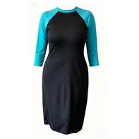 Robe de bain longue à manches courtes avec short intégré, jupe de bain modeste longueur genou pour la vie à la plage